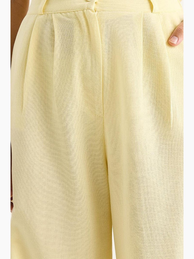 Conjunto de tres piezas con pantalón de cintura alta, chaleco y forro lucci Amarillo limón - Kiabi