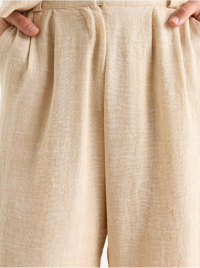 Conjunto de tres piezas con pantalón de cintura alta, chaleco y forro lucci Beige natural - Kiabi