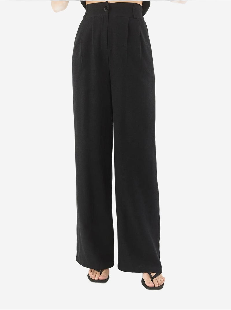 Conjunto de tres piezas con pantalón de cintura alta, chaleco y forro lucci Negro - Kiabi