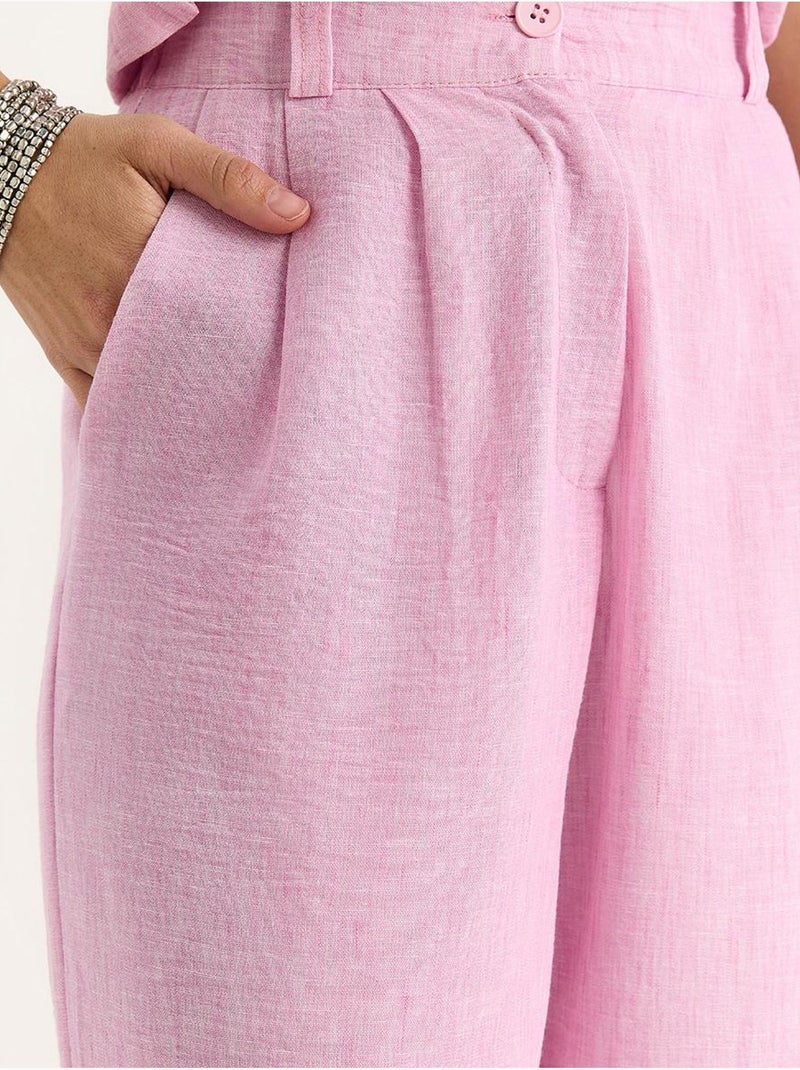 Conjunto de tres piezas con pantalón de cintura alta, chaleco y forro lucci Rosa claro - Kiabi