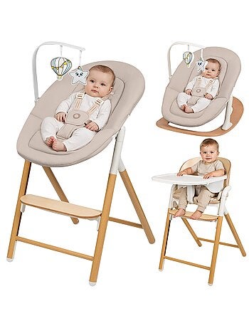 Conjunto de trona convertible 3 en 1 LIONELO Celia - Hamaca - Hasta 90 kg - Ajuste con una mano