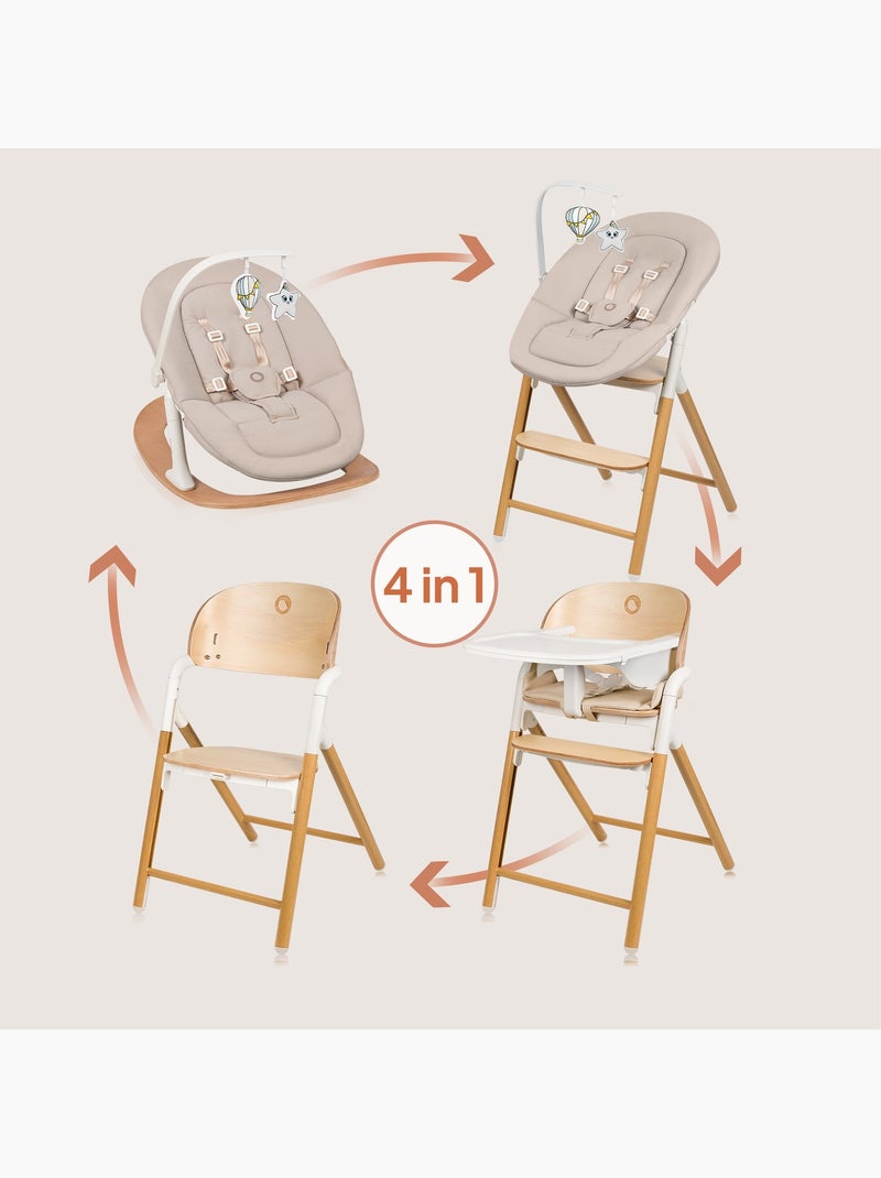 Conjunto de trona convertible 3 en 1 LIONELO Celia - Hamaca - Hasta 90 kg - Ajuste con una mano Madera natural - Kiabi