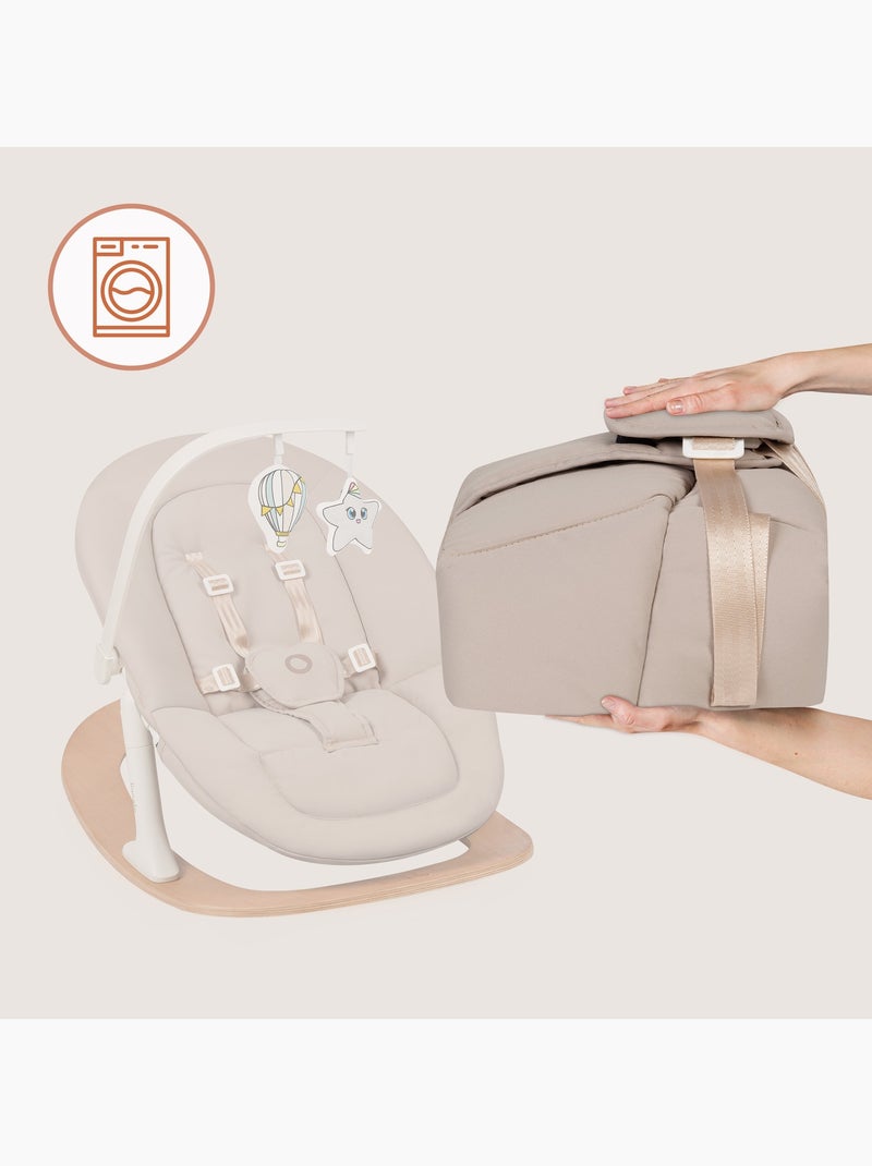 Conjunto de trona convertible 3 en 1 LIONELO Celia - Hamaca - Hasta 90 kg - Ajuste con una mano Madera natural - Kiabi