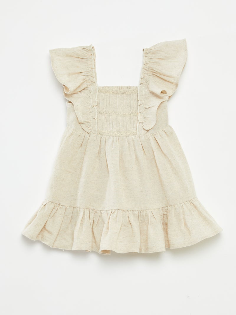 Conjunto de vestido + braguita multicolores con volantes - 2 piezas BLANCO - Kiabi