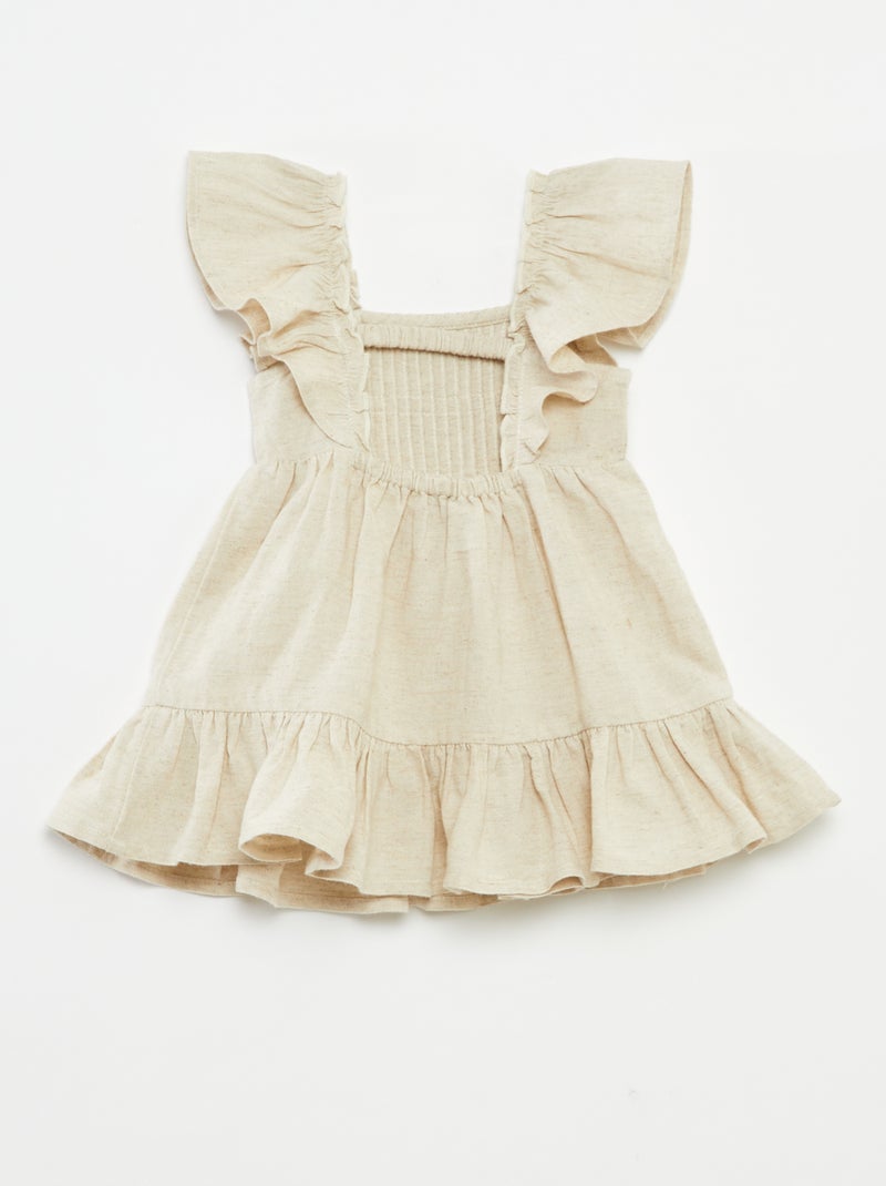 Conjunto de vestido + braguita multicolores con volantes - 2 piezas BLANCO - Kiabi