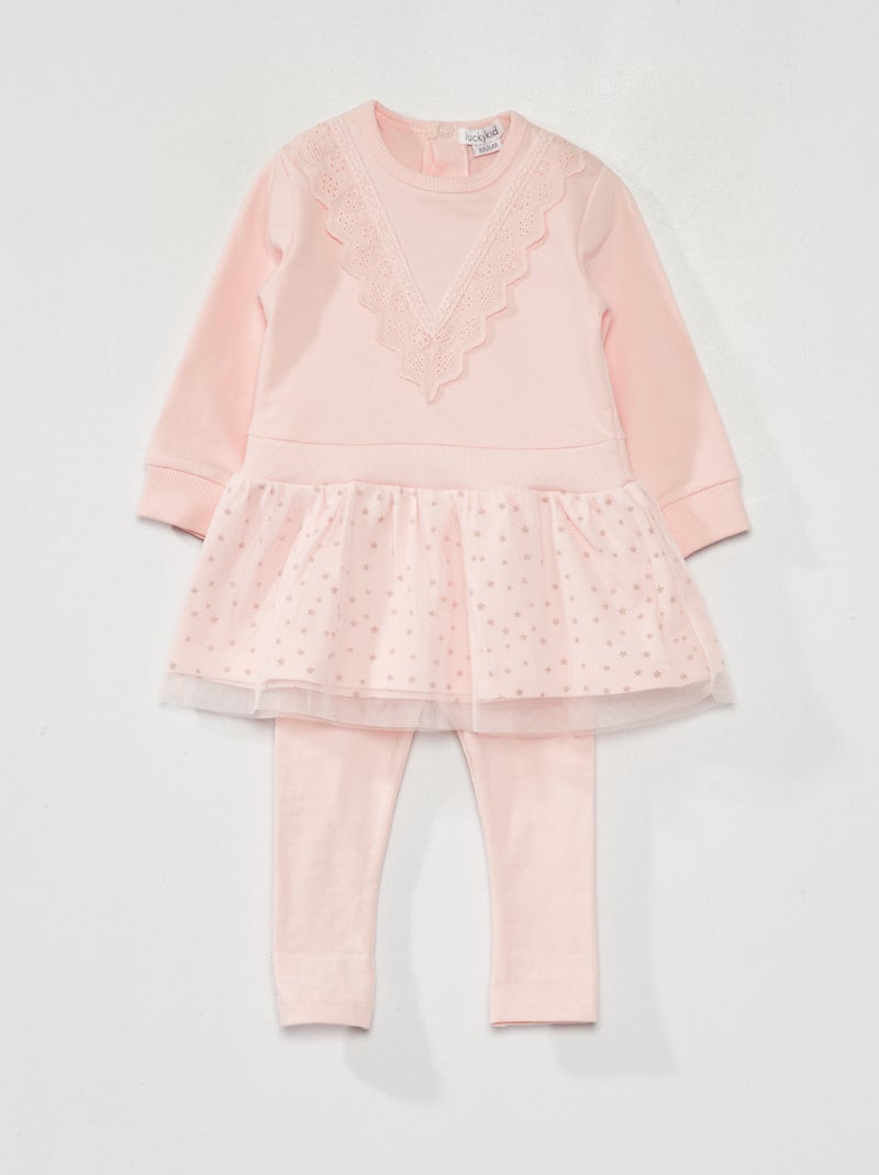 Conjunto de vestido + legging - 2 piezas ROSA - Kiabi