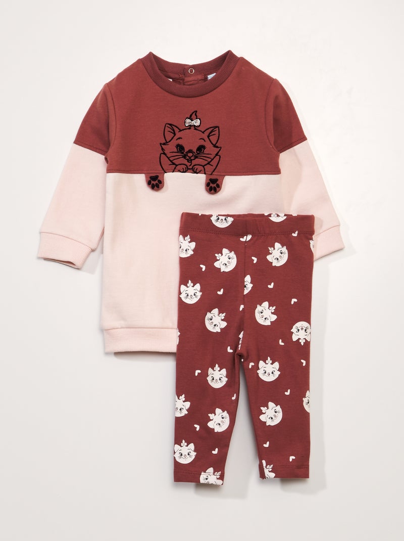 Conjunto de vestido tipo sudadera + legging - 2 piezas ROSA - Kiabi