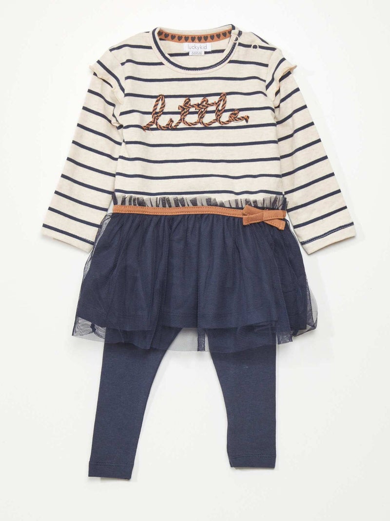 Conjunto de vestido tutú + legging AZUL - Kiabi