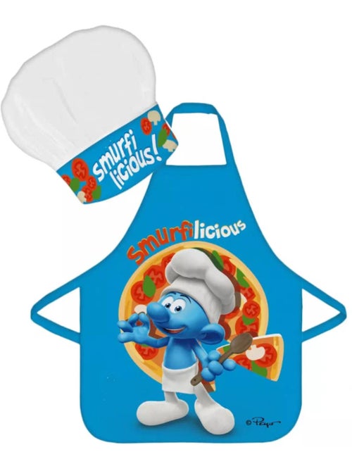 Conjunto delantal infantil + gorro de chef Los Pitufos - 2 piezas - Kiabi