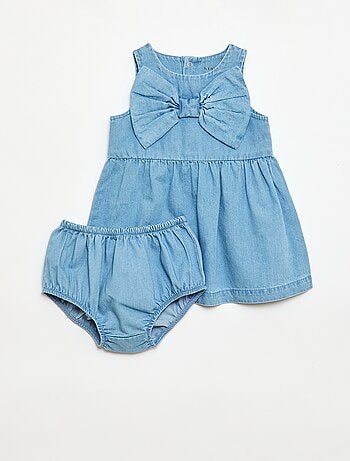 Conjunto denim vestido + braguita