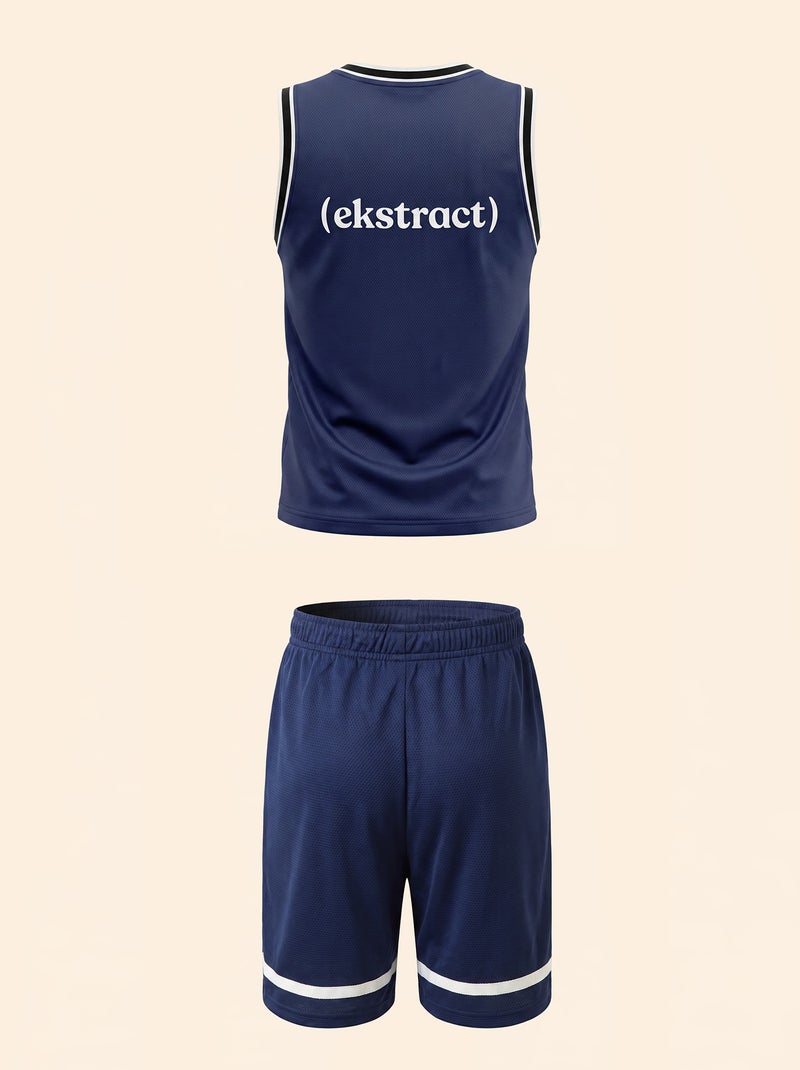 Conjunto deportivo camiseta sin mangas + pantalón corto - (ekstract) Azul - Kiabi