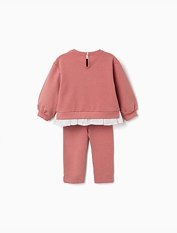 Conjunto deportivo de algodón con estampado de flores en relieve