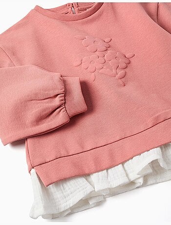 Conjunto deportivo de algodón con estampado de flores en relieve