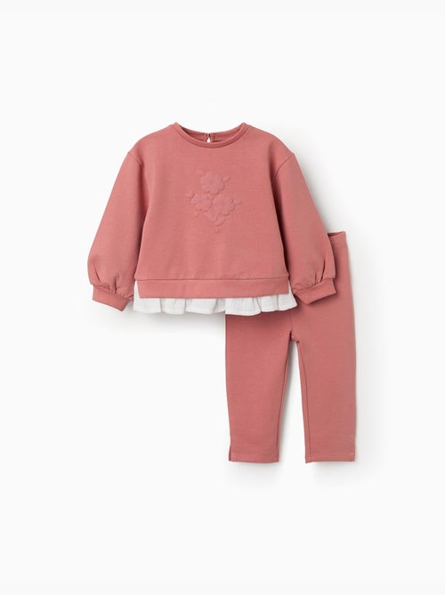 Conjunto deportivo de algodón con estampado de flores en relieve - Kiabi Conjunto deportivo de algodón con estampado de flores en relieve - Kiabi