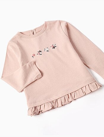 Conjunto deportivo de algodón de 3 piezas con estampado floral