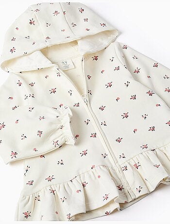 Conjunto deportivo de algodón de 3 piezas con estampado floral