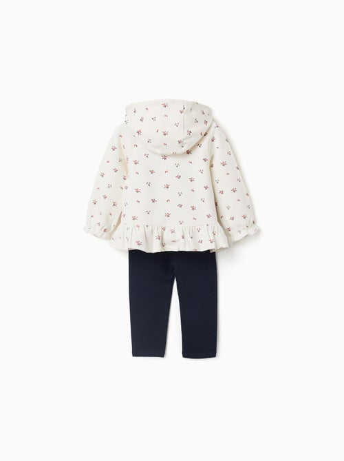 Conjunto deportivo de algodón de 3 piezas con estampado floral - Kiabi Conjunto deportivo de algodón de 3 piezas con estampado floral - Kiabi
