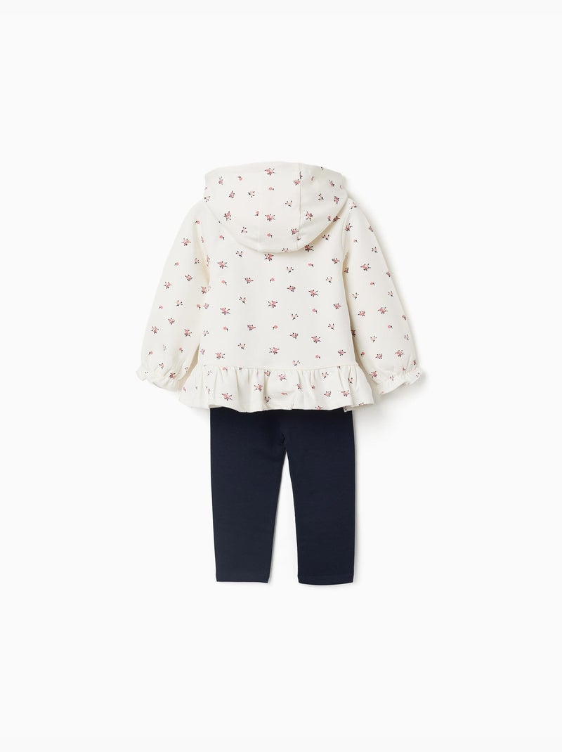 Conjunto deportivo de algodón de 3 piezas con estampado floral Blanco - Kiabi