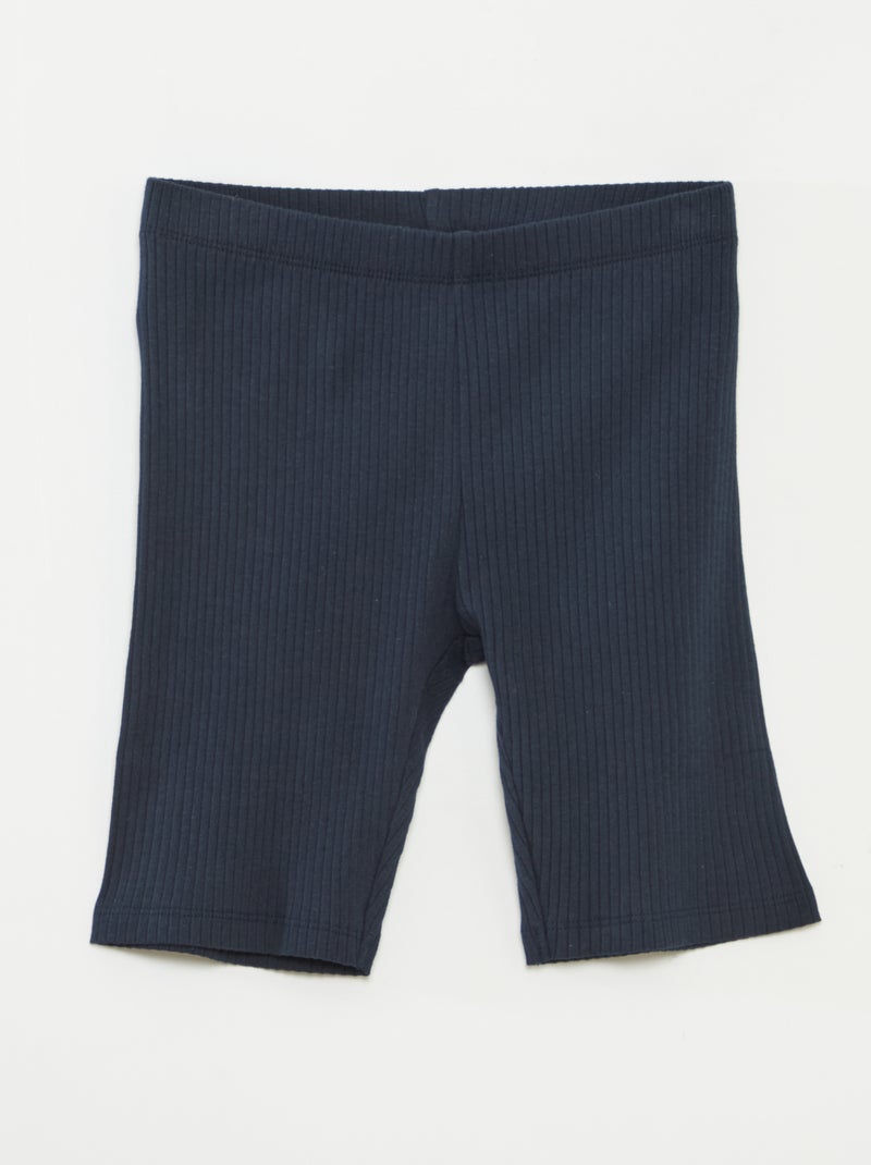 Conjunto deportivo de camiseta sin mangas + short ciclista de canalé - 2 piezas azul - Kiabi