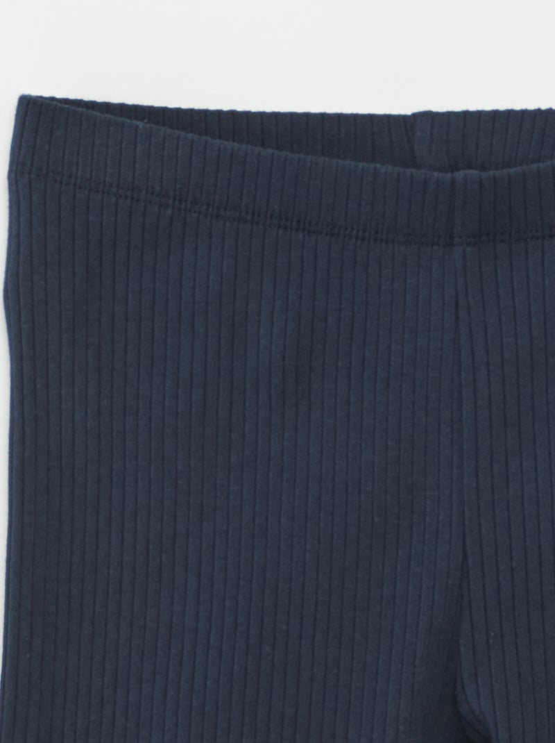 Conjunto deportivo de camiseta sin mangas + short ciclista de canalé - 2 piezas azul - Kiabi