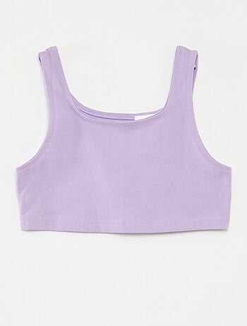 Conjunto deportivo de camiseta sin mangas + short ciclista de canalé - 2 piezas