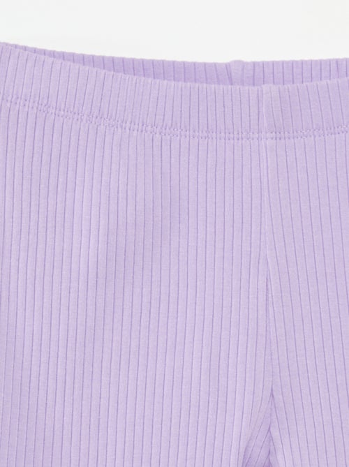 Conjunto deportivo de camiseta sin mangas + short ciclista de canalé - 2 piezas - Kiabi