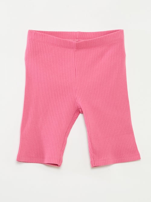 Conjunto deportivo de camiseta sin mangas + short ciclista de canalé - 2 piezas - Kiabi