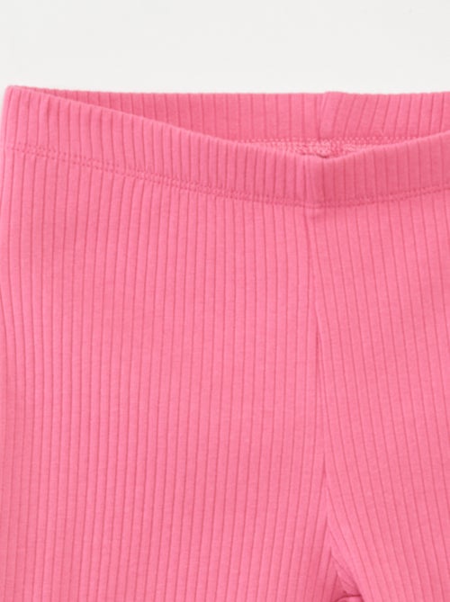 Conjunto deportivo de camiseta sin mangas + short ciclista de canalé - 2 piezas - Kiabi