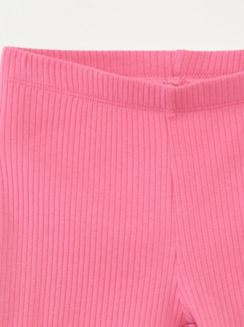 Conjunto deportivo de camiseta sin mangas + short ciclista de canalé - 2 piezas Rosa - Kiabi