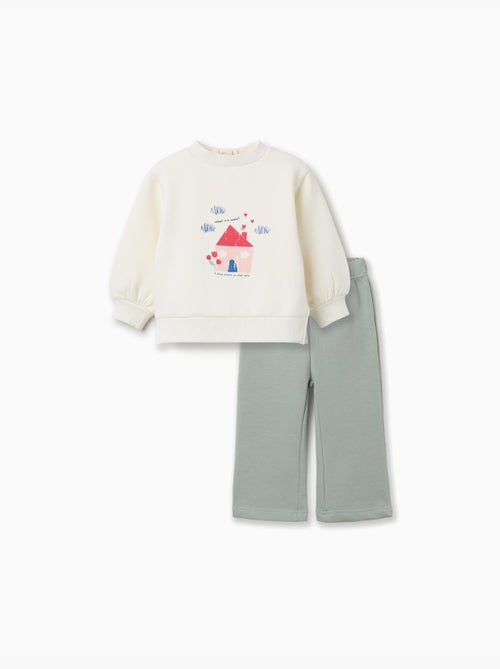 Conjunto deportivo perchado con estampado de casa - Kiabi