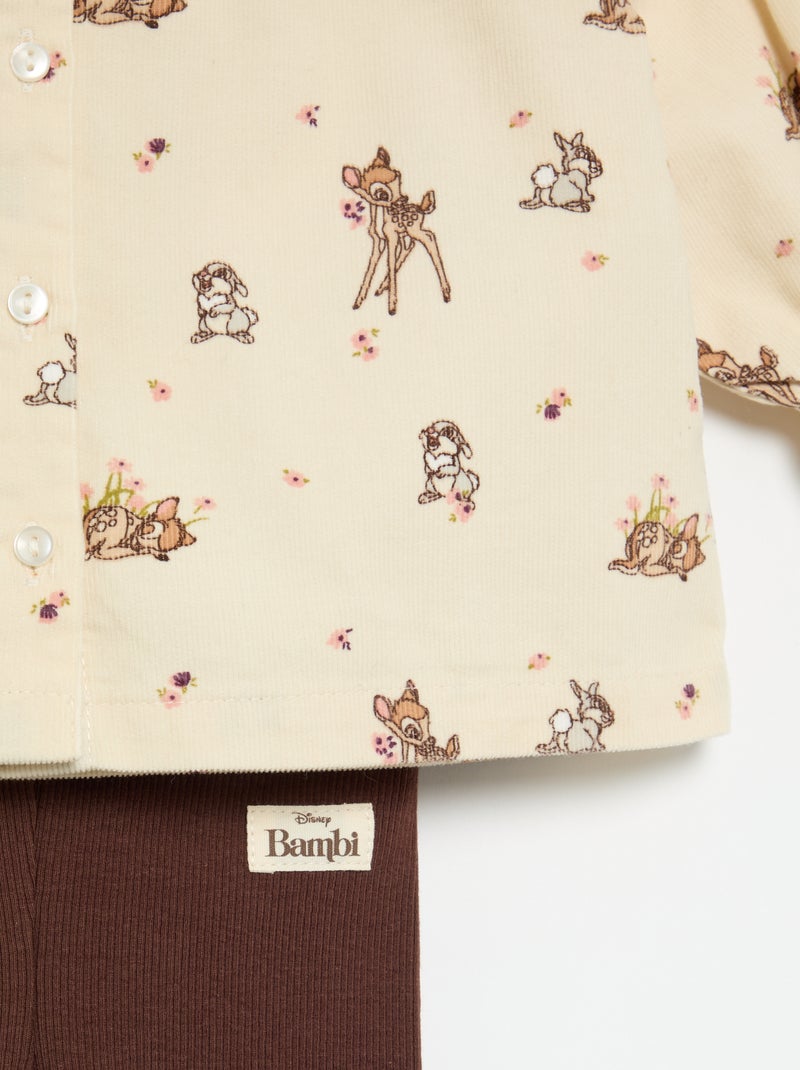 Conjunto 'Disney' 'Bambi' de 2 piezas - Camisa + legging Beige - Kiabi
