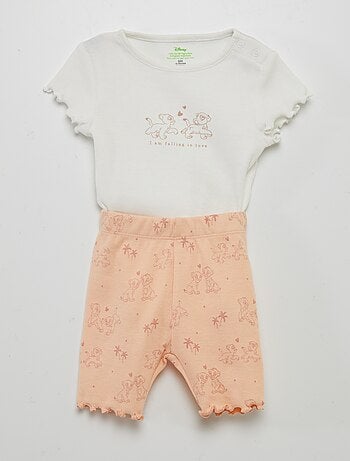 Conjunto 'Disney' con body de canalé + legging corto