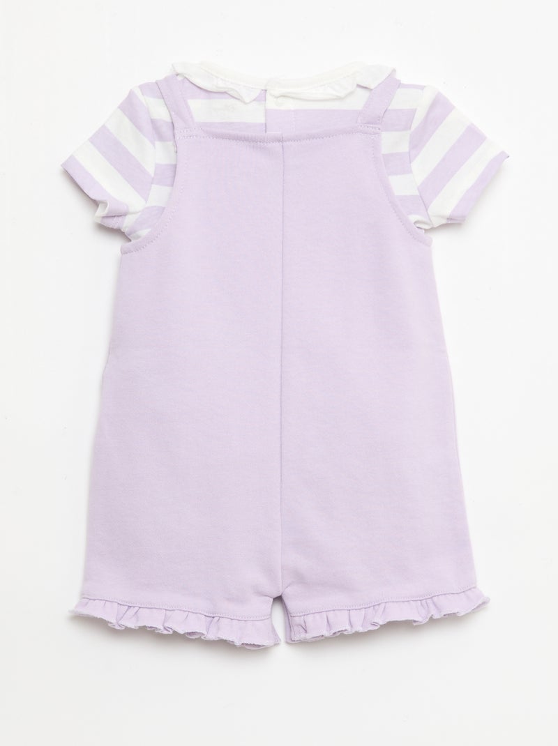 Conjunto 'Disney' de 2 piezas - Camiseta + peto corto Purpura - Kiabi