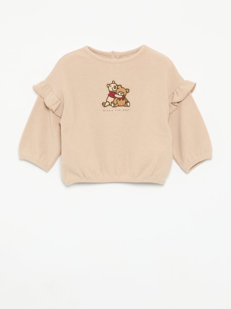 Conjunto 'Disney' de 2 piezas - Sudadera con volantes + legging Beige - Kiabi