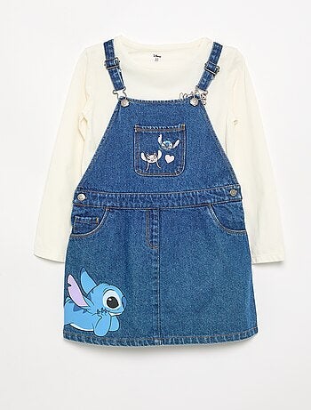 Conjunto 'Disney' Stitch' 2 piezas - pichi vaquero + camiseta de manga larga