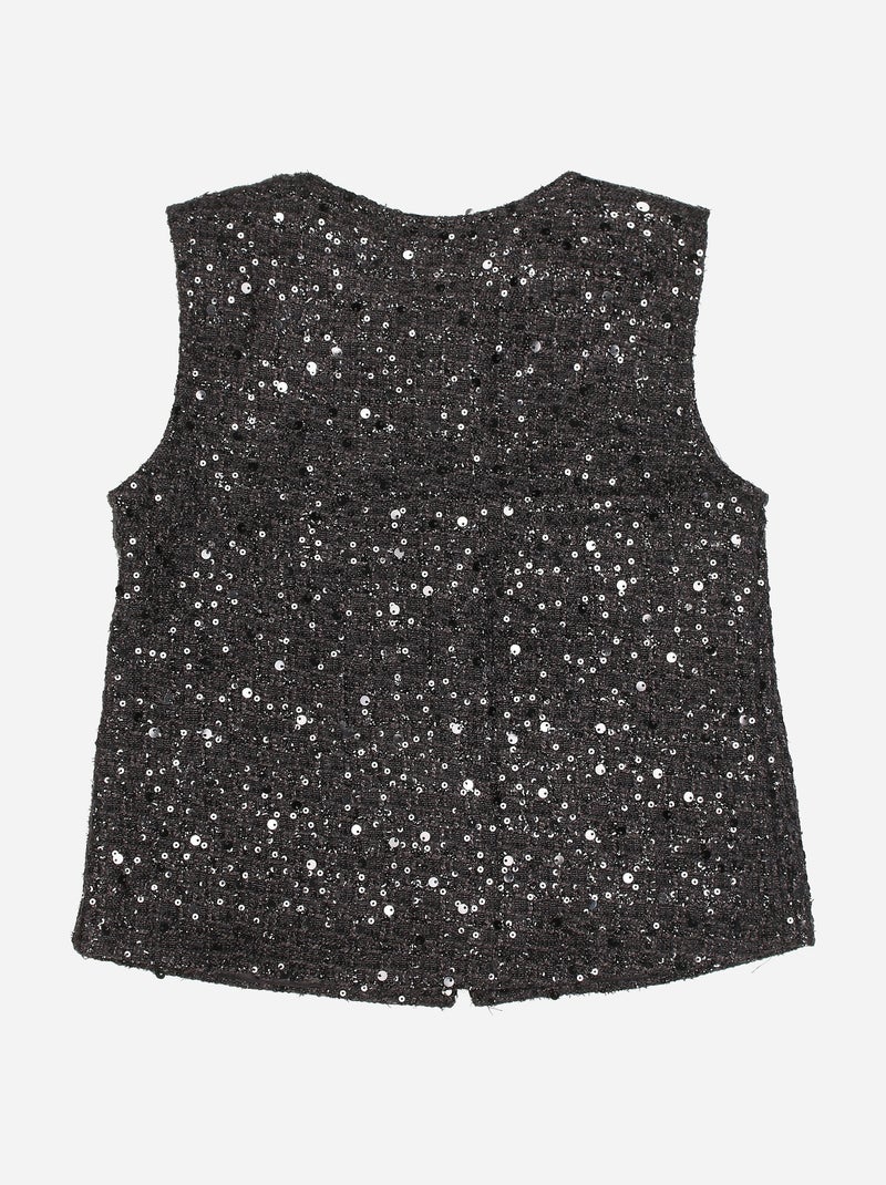 Conjunto elegante adornado con lentejuelas - Kids Star Negro - Kiabi