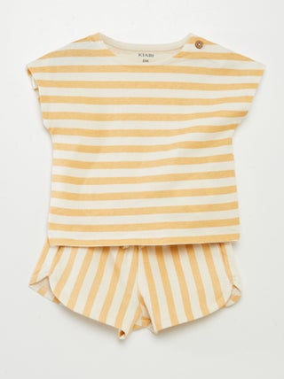 Conjunto estampado camiseta + short - 2 piezas