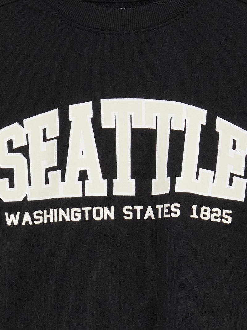 Conjunto estampado con sudadera + pantalón de chándal - 2 piezas NEGRO - Kiabi