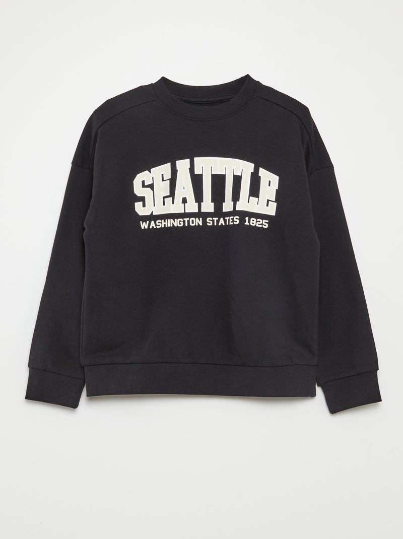 Conjunto estampado con sudadera + pantalón de chándal - 2 piezas NEGRO - Kiabi