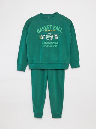 Conjunto estampado con sudadera + pantalón de chándal - 2 piezas