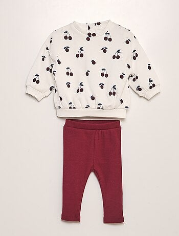 Conjunto estampado de sudadera + legging  - 2 piezas