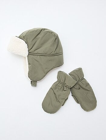 Conjunto gorro con orejeras + manoplas