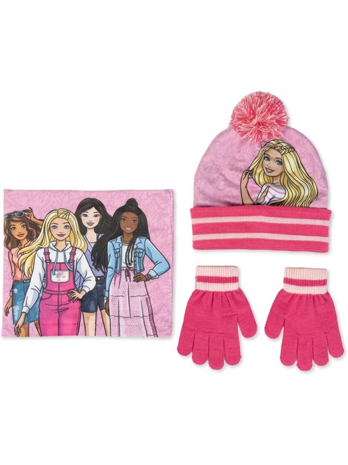 Conjunto gorro, cuello y guantes barbie 2-8 años - Kiabi