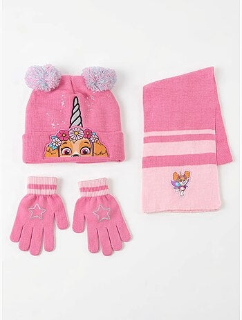 Conjunto gorro guantes bufanda 3 piezas de acrílico pat' patrouille