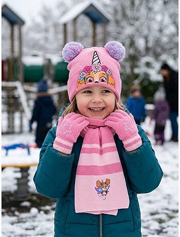 Conjunto gorro guantes bufanda 3 piezas de acrílico pat' patrouille