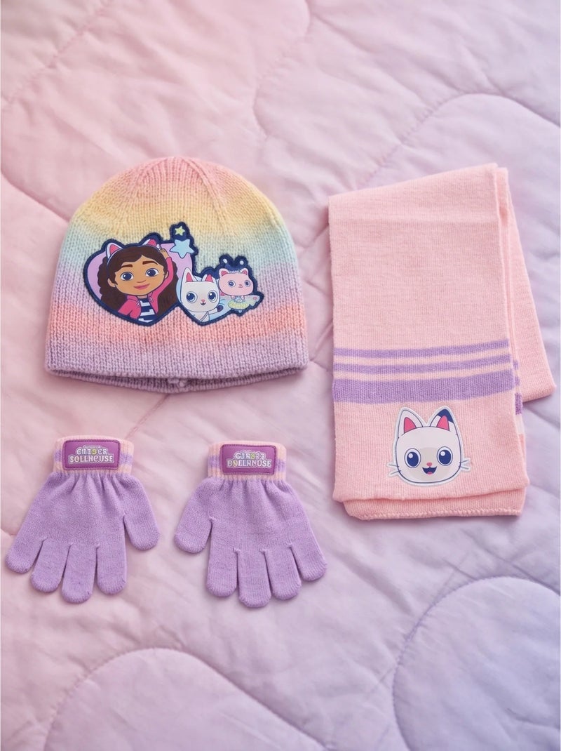 Conjunto gorro guantes bufanda de acrílico gabby's dollhouse dreamworks Rosa - Kiabi