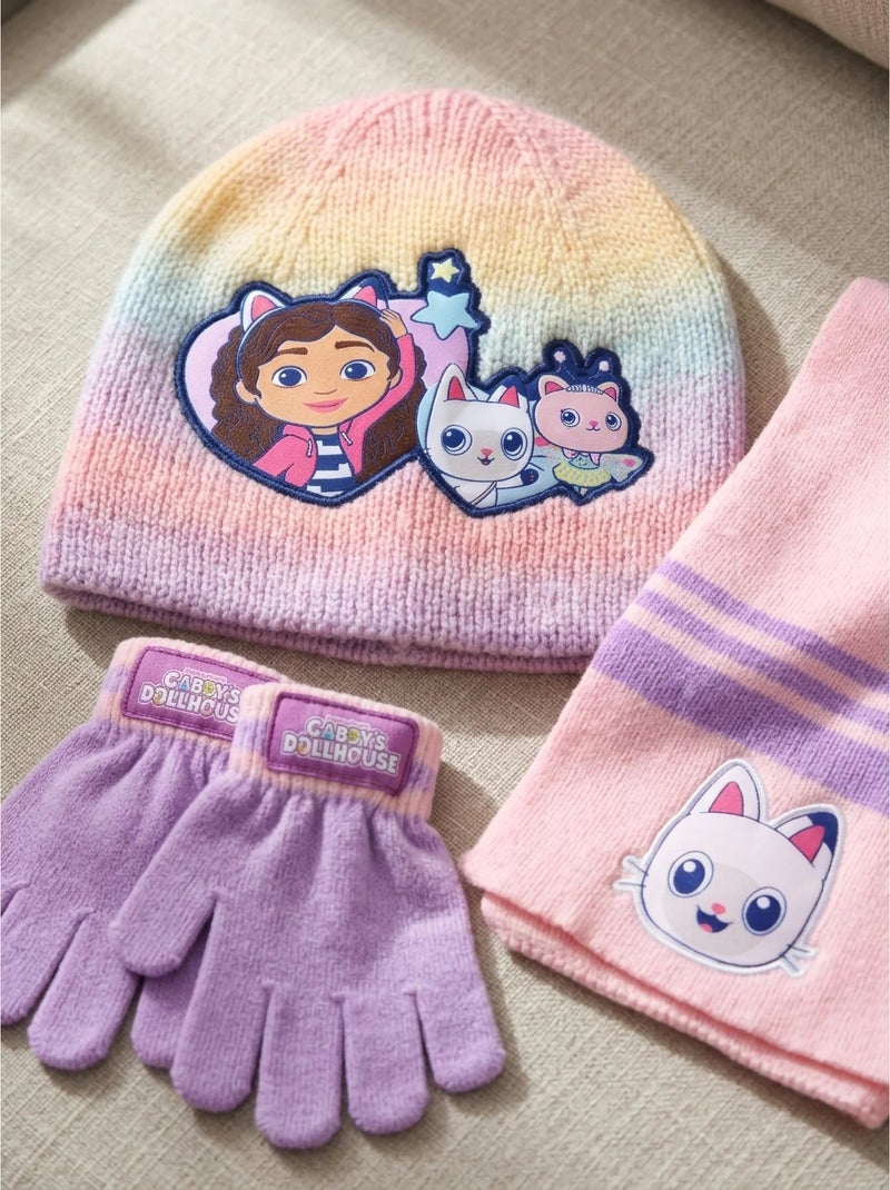 Conjunto gorro guantes bufanda de acrílico gabby's dollhouse dreamworks Rosa - Kiabi