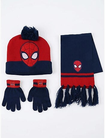 Conjunto gorro guantes bufanda de acrílico spiderman marvel
