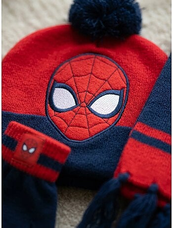 Conjunto gorro guantes bufanda de acrílico spiderman marvel