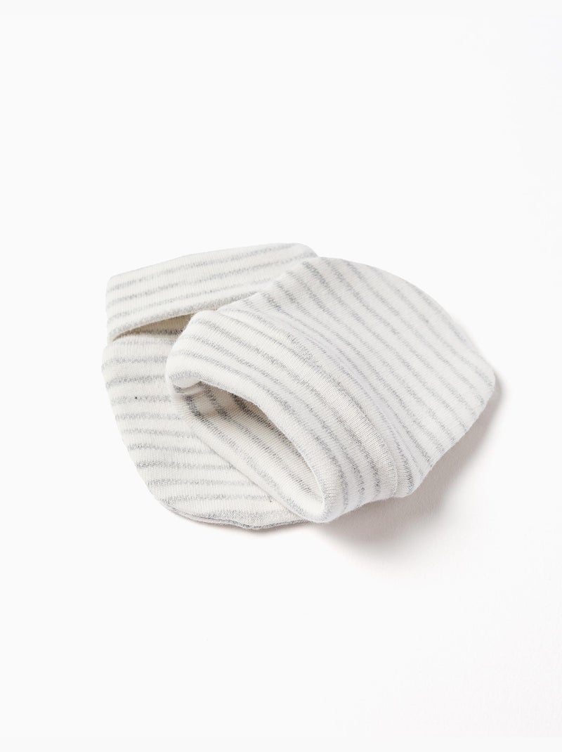 Conjunto Gorro Guantes Cardado Gris blanco - Kiabi